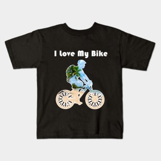 I Love My Bike / Biking T shirt & Mask for Biking Lovers Kids T-Shirt